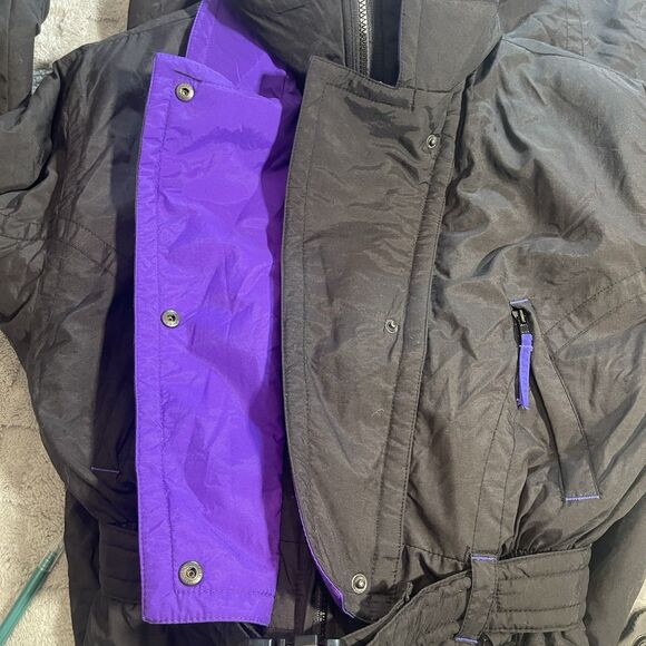 VTG Ski Suit One Piece Snowsuit 80s 90s EDELWEISS Snow Bib Womens 14 Aztec Clean - Picture 6 of 16